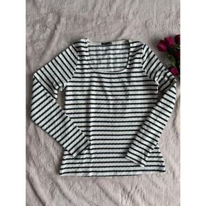 Staccato Green Striped Long Sleeve Top NWOT Size XL